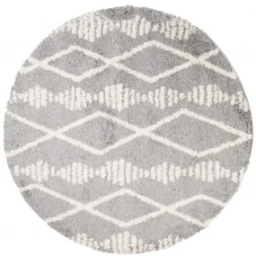 Koberec BOHO L225C tmavosivý / béžový kruh