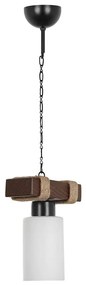 Luster na reťazi JASMIN 1xE27/40W/230V hnedá/biela