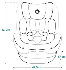 Lionelo - Otočná autosedačka so základňou HARPER i-Size 76-150 cm Black Carbon