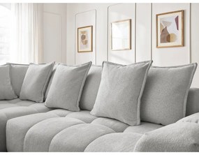 Svetlosivá ženilková rozkladacia/s úložným priestorom rohová pohovka (ľavý roh/do L) Everest – Bobochic Paris