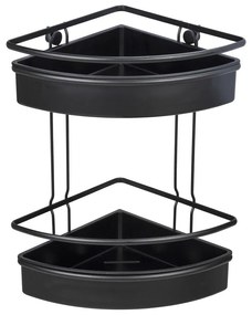 Čierna rohová sprchová polica Wenko Molinella, 30 x 22 cm