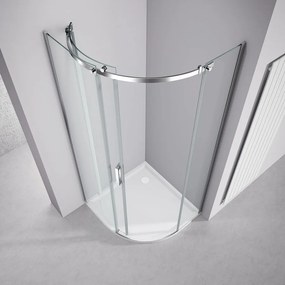 Polysan Polysan, THRON ROUND štvrťkruhová sprchová zástena 900x900mm, číre sklo, ľavá, TL2690-5005