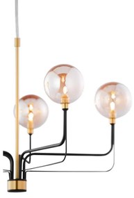 Jupiter 1886 - Luster na lanku ERIS 5xG9/14W/230V zlatá/čierna/dymovo-béžová