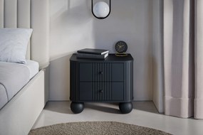 Nočné stolíky Vespera 56 cm - 2 ks - čierna / čierne nohy