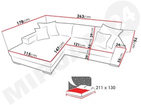 Rohová sedacia súprava Hold  (sivá). Vlastná spoľahlivá doprava až k Vám domov. 1122271