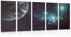 5-dielny obraz planéta vo vesmíre Varianta: 200x100