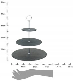 Bridlicový servírovací stojan RAZEKO 34 cm čierny