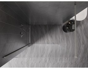 Mexen Kioto-X, sprchová zástena 130 x 200 cm, 10mm číre sklo, oceľový profil, 800-130-101-97-00-X