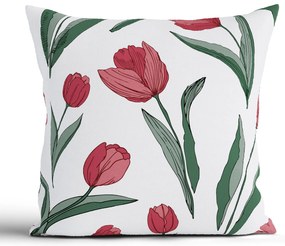 Bavlnená obliečka na vankúš Renforcé 40 × 40 cm – Tulipány