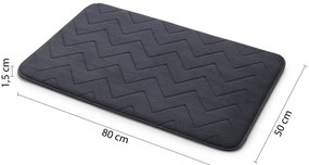 Gedy Gedy, MOUSSE kúpeľňová predložka, 50x80 cm, 100% polyester, protisklz, antracit, 96MS508085