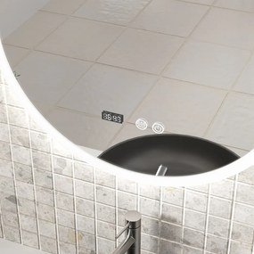 Erga Deam, okrúhle LED zrkadlo 50cm, 3 farby svetla, predné osvetlenie, vyhrievacia podložka proti zapareniu, ERG-V01-Deam-5050-CL