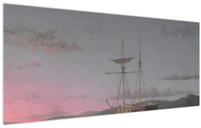 Obraz - Fitz Henry Lane, Lumber Schooners at Evening on Penobscot Bay, reprodukcia (120x50 cm)