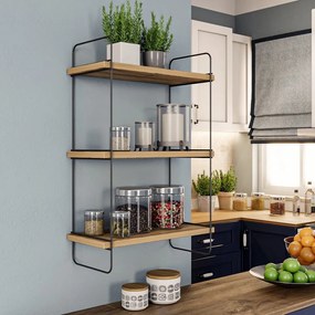 Poschodová polica v dekore duba v prírodnej farbe 40 cm Pulalis – Kalune Design