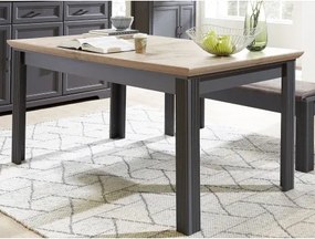 Rozkladací jedálenský stôl Jasmin 160x90 cm, grafit/dub%