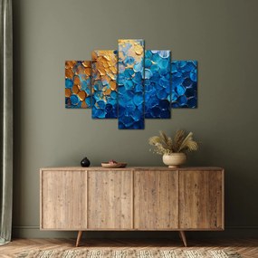 Obraz - Modrozlatá maľba (150x105 cm)