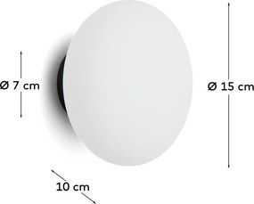 Biele/čierne nástenné svietidlo ø 15 cm Bamila – Kave Home