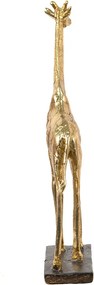 Zlatá dekoračná socha Žirafa - 15*4*21 cm