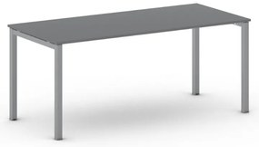 Rokovací kancelársky stôl PRIMO SQUARE, 180x80 cm, sivostrieborná podnož, grafit