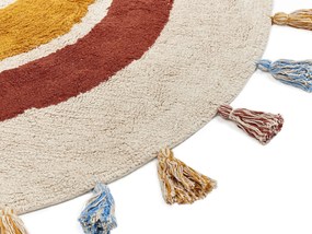 Okrúhly bavlnený koberec ø 120 cm viacfarebný YAGCI Beliani