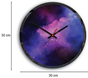 Nástenné hodiny Galaxy fialové