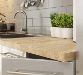 Spodná kuchynská skrinka s doskou OLIWIA S80 biela / metalická, lesk