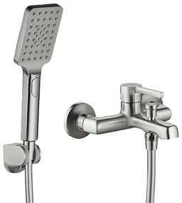 Laveo Alita, vaňová batéria s ručnou sprchovou súpravou, brúsená oceľ, LAV-BVA_311D