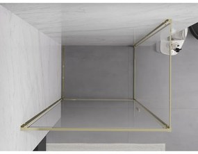 Mexen Exo, výklopný sprchový kút 90 x 75 cm, číre sklo, zlatá, 817-090-075-50-00