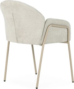 Béžové čalúnené jedálenské kreslá v súprave 2 ks Aslin – MOME