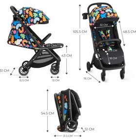 KINDERKRAFT SELECT - Športový kočík NUBI 2 Happy shapes