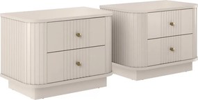 Sada nočných stolíkov Vespera 56 cm na sokli - kašmírová / zlatá