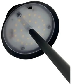LED stmievateľná dotyková stolná lampa LED/5W/5V USB 1200 mAh čierna