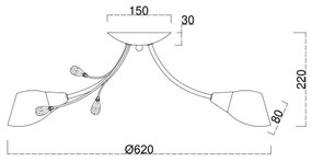 Brilagi - Prisadený luster MEGAPOLIS 5xE14/60W/230V mosadz