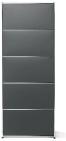 Vysoký kovový regál »CN3« s výklopnou priehradkou, sivý