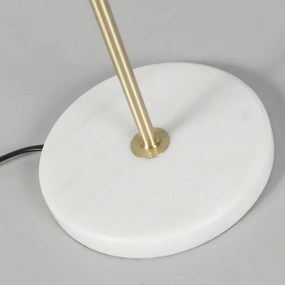 Mosadzná stolová lampa s bielym tienidlom 20 cm - Kaso