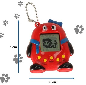 KIK KX9720_4 Hračka Tamagotchi elektronická hra zviera, červená