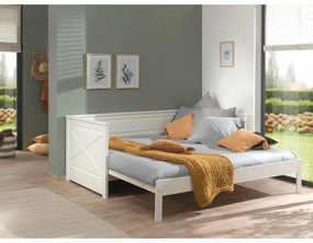 Biela detská posteľ s výsuvným lôžkom 180x200/90x200 cm PINO – Vipack