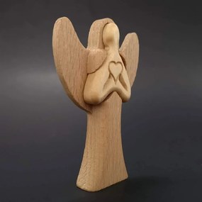 AMADEA Drevený anjel, masívne drevo, výška 10 cm