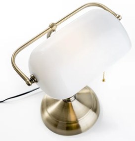 Brilagi - Stolná lampa BANK OFFICE 1xE27/60W/230V mosadz/biela