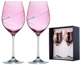 Diamante pohár na červené víno Silhouette City Pink s kryštálmi Swarovski 470 ml 2KS