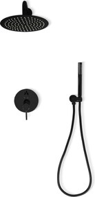Rea Lungo, podomietkový sprchový set s dažďovou hlavovou a ručnou sprchou, čierna lesklá, REA-P4420