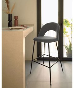 Sivé barové stoličky v súprave 4 ks (výška sedadla 63 cm) Mahalia – Kave Home