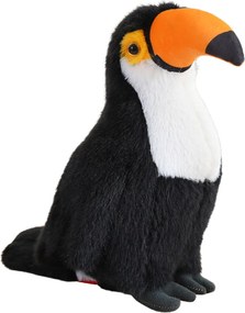 LEAN Toys Plyšový vták tukan objíma biely 35cm