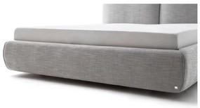 Sivá čalúnená dvojlôžková posteľ s úložným priestorom s roštom 180x200 cm Atesio – Meise Möbel