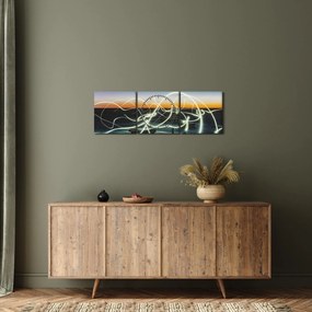 Obraz - pohľad na oblohu zo strechy (s hodinami) (90x30 cm)