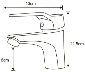 Mexen Caro, umývadlová batéria, čierna matná, 746600-70