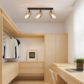 Brilagi - Bodové svietidlo HYGGE 3xE14/15W/230V čierna/dymová