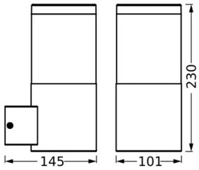 Ledvance - Vonkajšie nástenné svietidlo EBRO 1xE27/20W/230V IP44