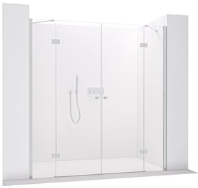 CERANO - Sprchové 2-krídlové dvere Marino L/P - 6 mm - chróm, transparentné sklo - 90x90 cm, CER-CER-8050BD7551