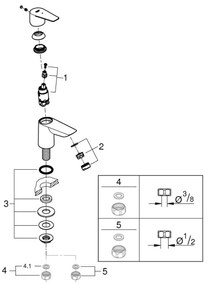 GROHE 32861001 - Stojanový ventil BAUEDGE 131 mm lesklý chróm