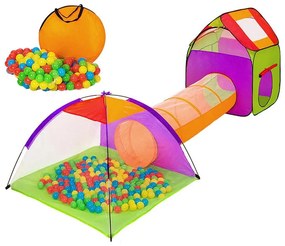Detský stan a hrací domček s tunelom vrátane 200 loptičiek